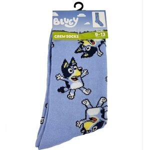 4/$25  Bluey Crew Socks Bluey Cartoon Novelty Fun Graphic Crazy Socks